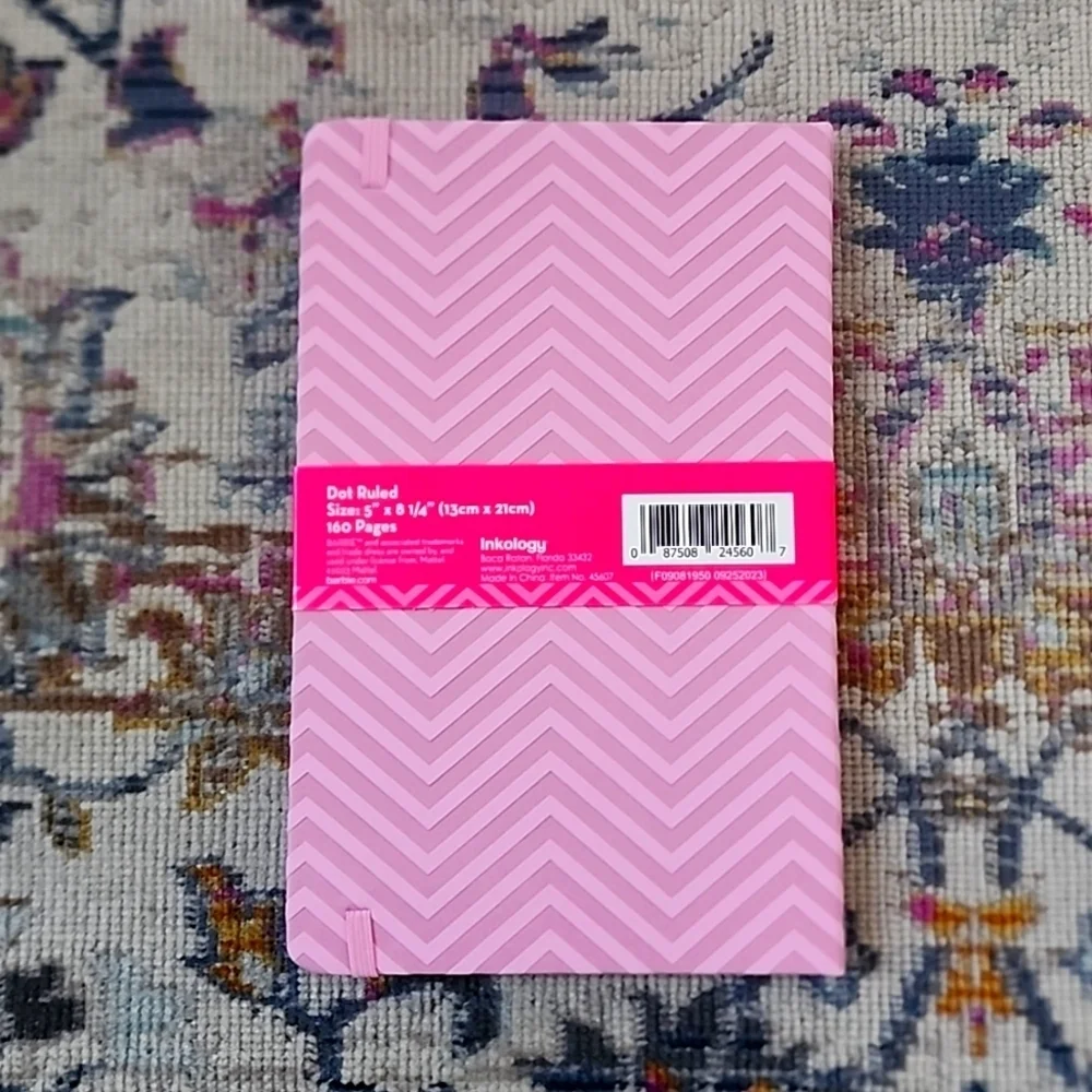 NWT, Barbie Pink Journal Diaries Notebook Drawing Pad Vegan Leather Secret Book